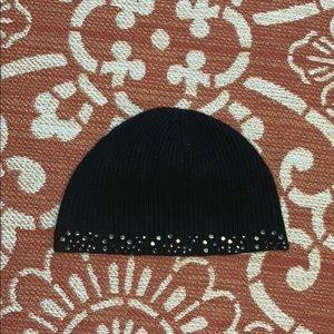 Black wool/cashmere hat with sparkles